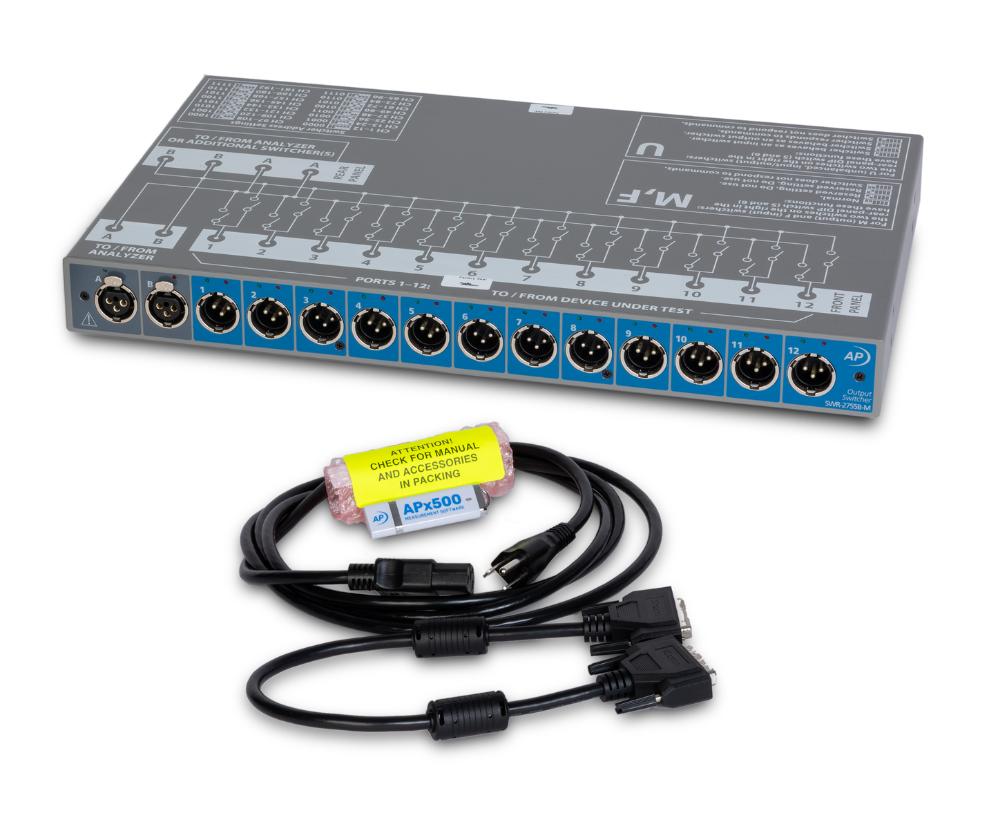 12x2 Channel Analog Balanced Output Switcher - Male XLR. Includes 50 cm APIB cable