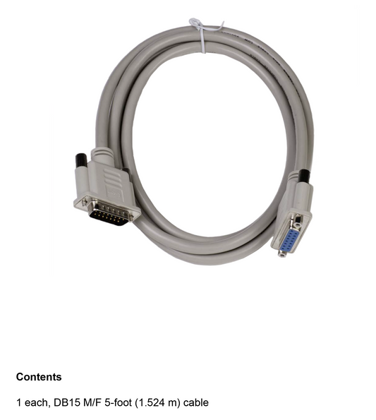 DB15 straight thru cable for APx511 to test chamber connection.