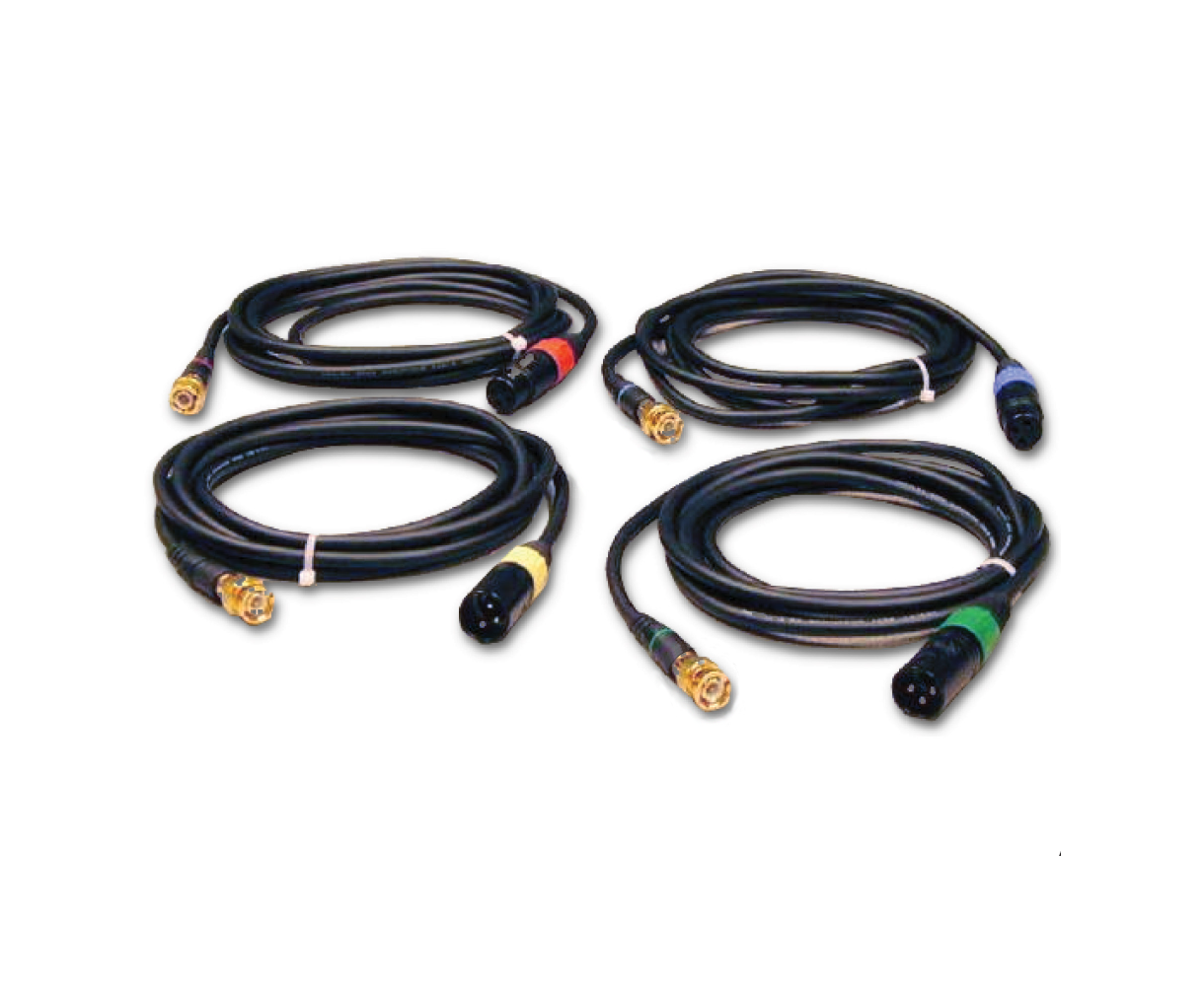 Set of 4 XLR to RCA/BNC cables, 2.44m
